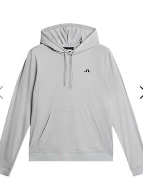 J.Lindeberg Men’s Light Gray Pullover Hoodie with Small Logo